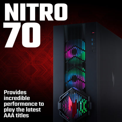 Acer NITRO 70 N70X3D-100_B850 Gaming Ryzen 7 9800X3D 32GB 2TB SSD NVIDIA GeForce RTX 5080 Desktop PC