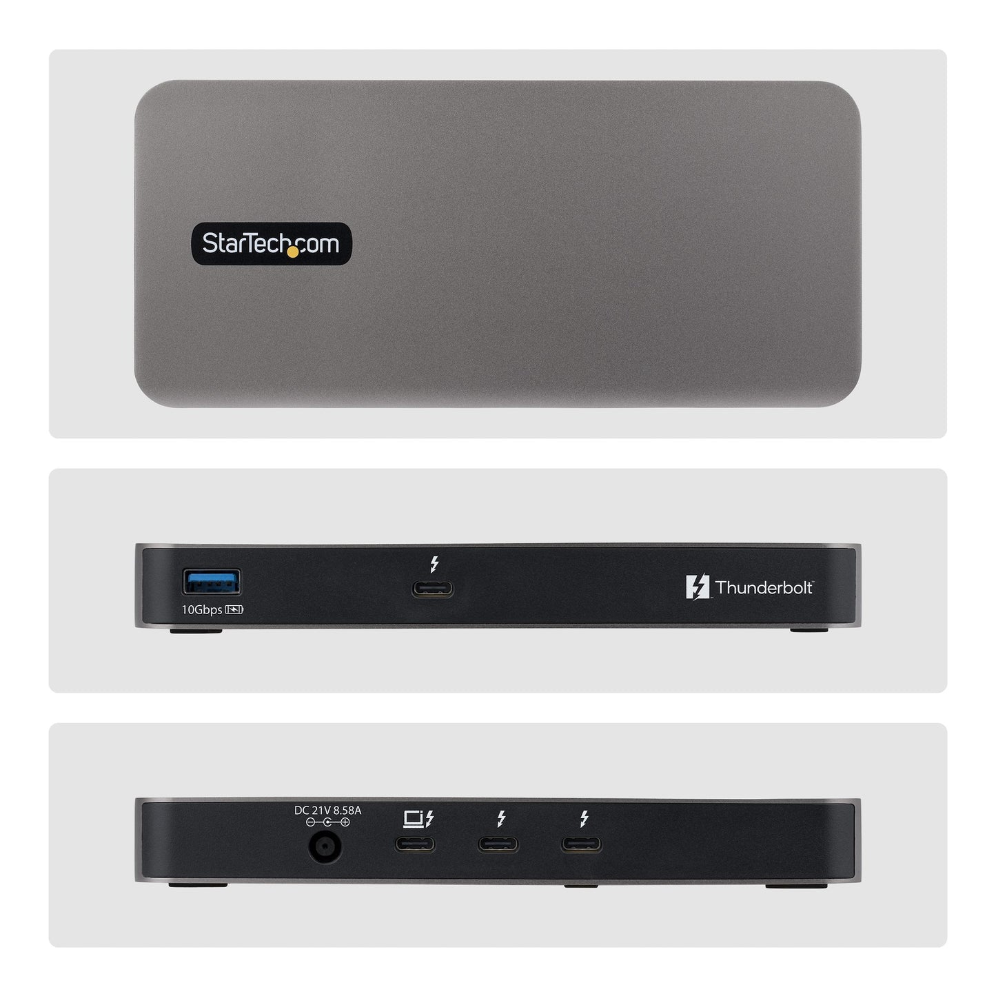 StarTech.com 4-Port Thunderbolt 5 Hub with Thunderbolt Share KVM, 80/120Gbps, 8K