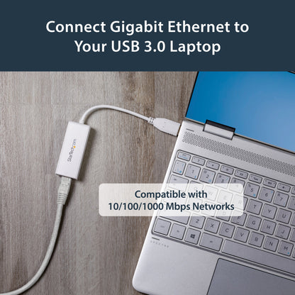 StarTech.com USB 3.0 to Gigabit Ethernet Network Adapter, 10/100/1000 Mbps, USB to