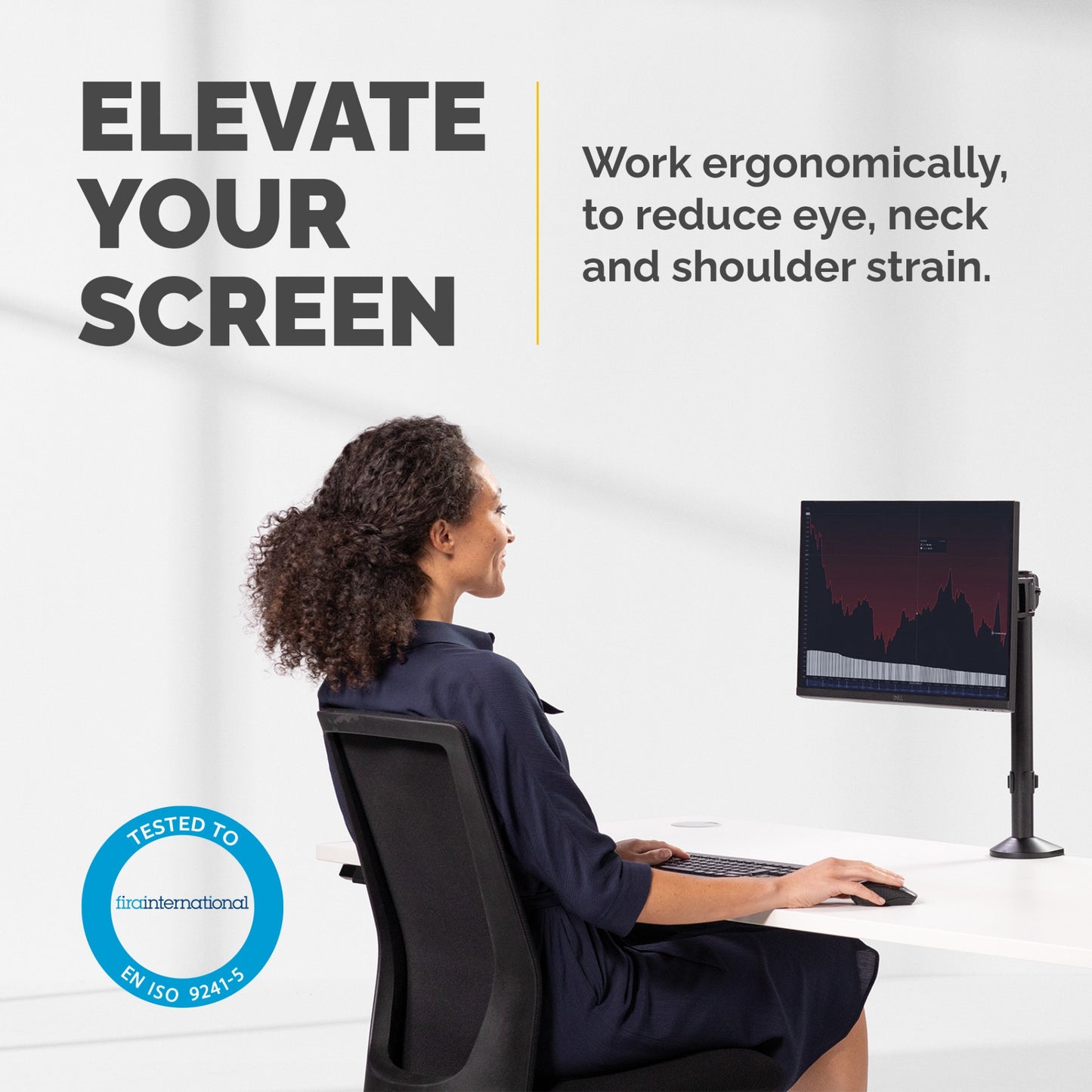 Fellowes Reflex Monitor Arm - Monitor Mount for 8KG 32 Inch Screens - Adjustable