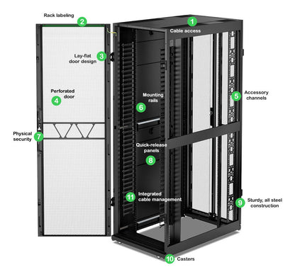 APC NetShelter SX, Networking Rack Enclosure, 48U, 2258H x 750W x 1200D mm, with