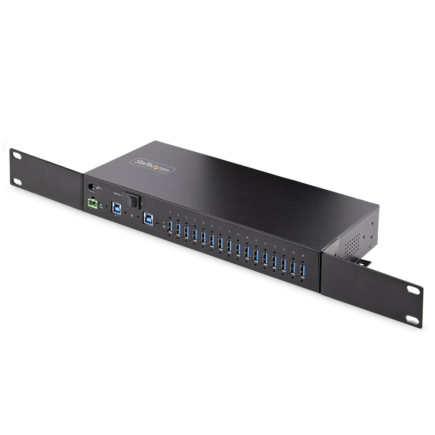 StarTech.com 16-Port Industrial USB 3.0 Hub 5Gbps, Metal, DIN/Surface/Rack