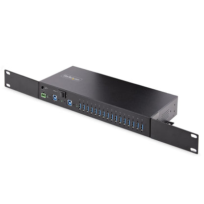 StarTech.com 16-Port Industrial USB 3.0 Hub 5Gbps, Metal, DIN/Surface/Rack