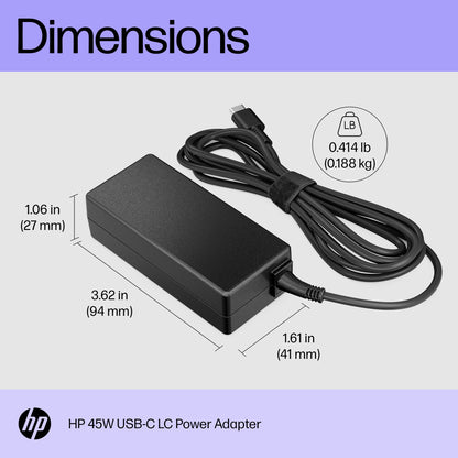 HP 45W USB-C LC Power Adapter Charger