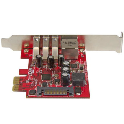 StarTech.com 3-Port PCI Express USB 3.0 Card + Gigabit Ethernet - 5Gbps - TAA Network Adapter