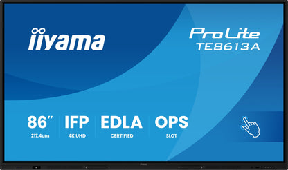 iiyama TE8613A-B2AG Signage Display Kiosk design 2.17 m 4K UHD IPS Touch Monitor