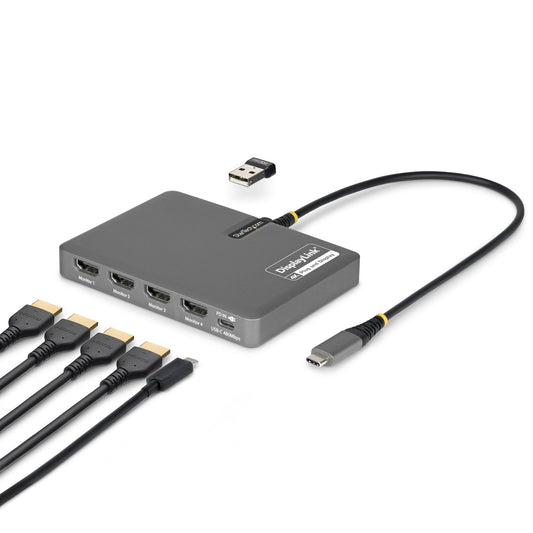 StarTech.com Quad-Monitor Workstation Adapter USB-C Docking Station (MIADAPT)
