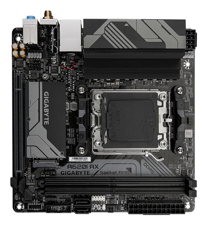 Gigabyte A620I AX Motherboard - Supports AMD Ryzen 8000 CPUs, 5+2+1 Phases Digital