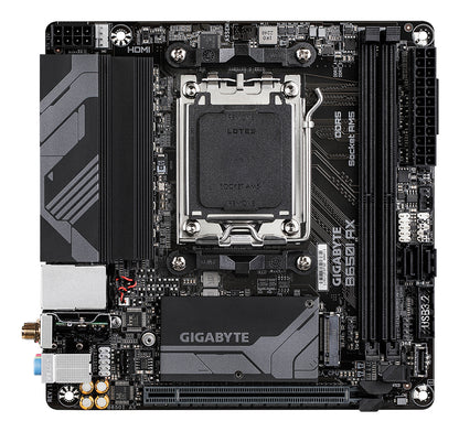 Gigabyte B650I AX Motherboard - AMD Ryzen 9000 Series CPUs, 5+2+1 Phases VRM, up to