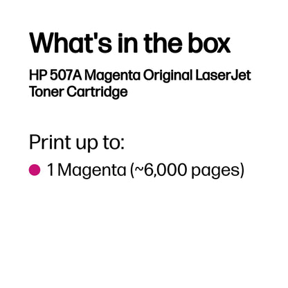 HP CE403A/507A Magenta Toner Cartridge (6K pages, HP LaserJet EP 500)