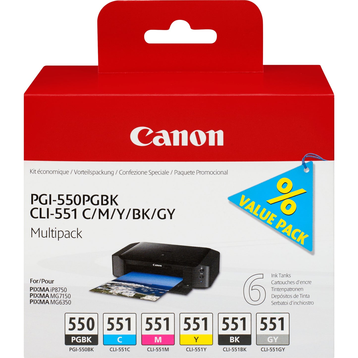 Canon 6496B005/PGI-550/CLI-551 Ink Cartridge