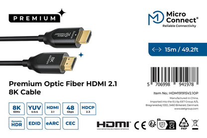 Microconnect Premium Optic HDMI Cable 15m