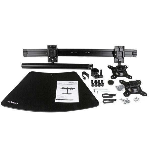 StarTech.com Dual-Monitor Stand - Horizontal - Black - For up to 24" (17.6lb/8kg) Mount