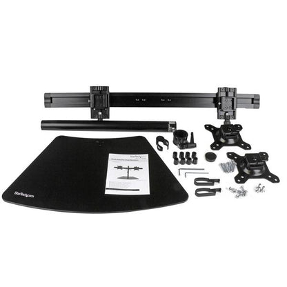 StarTech.com Dual-Monitor Stand - Horizontal - Black - For up to 24" (17.6lb/8kg) Mount
