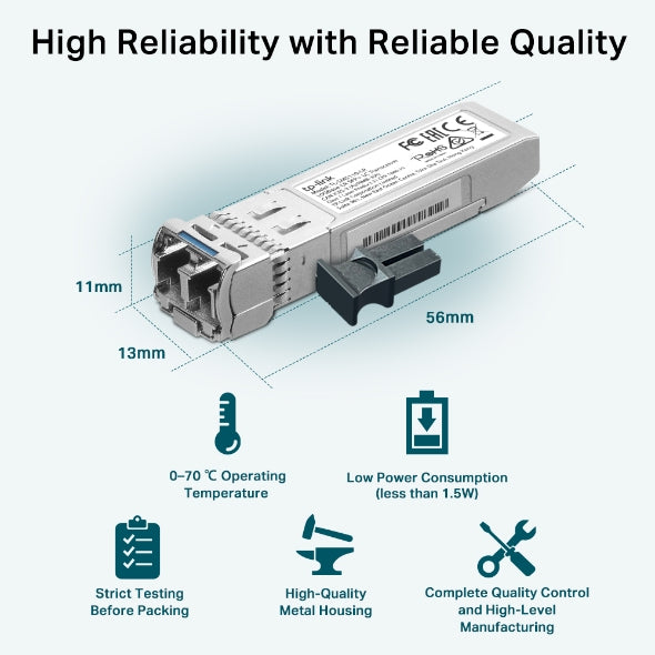 TP-LINK Omada 10Gbase-LR SFP+ LC Transceiver Networking