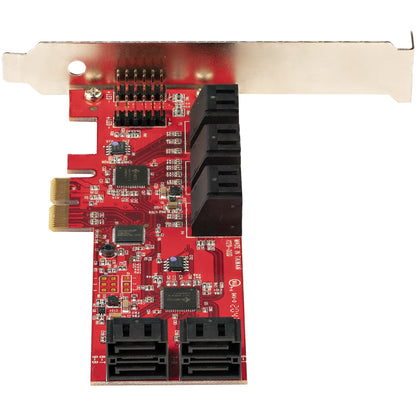 StarTech.com SATA PCIe Card - 10 Port PCIe SATA Expansion Card - 6Gbps - Low/Full Hub