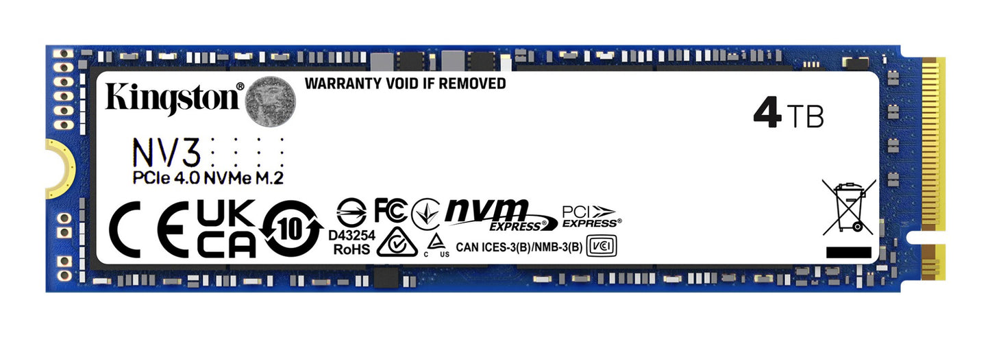 Kingston Technology SNV3S/4000G 4TB M.2 NVMe PCIe Gen4 SSD