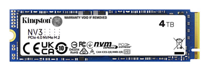 Kingston Technology SNV3S/4000G 4TB M.2 NVMe PCIe Gen4 SSD
