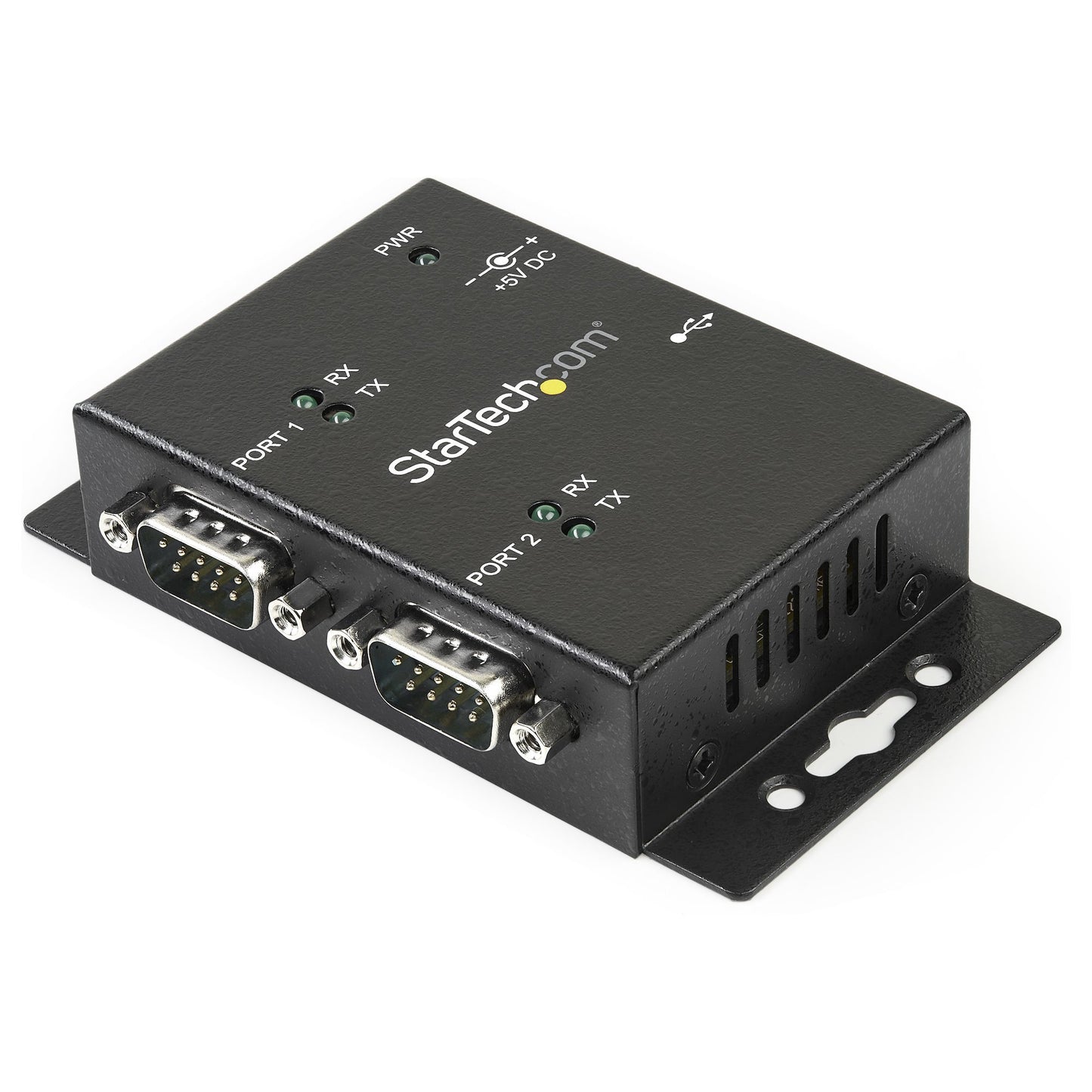 StarTech.com 2 Port Industrial Wall Mountable USB to Serial Adapter Hub with DIN