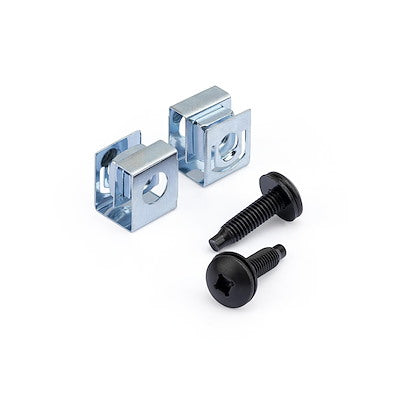 StarTech.com 50-Pack 10-32 19mm Screws and Square Hole Clip Nuts for 19" or 10" Rack