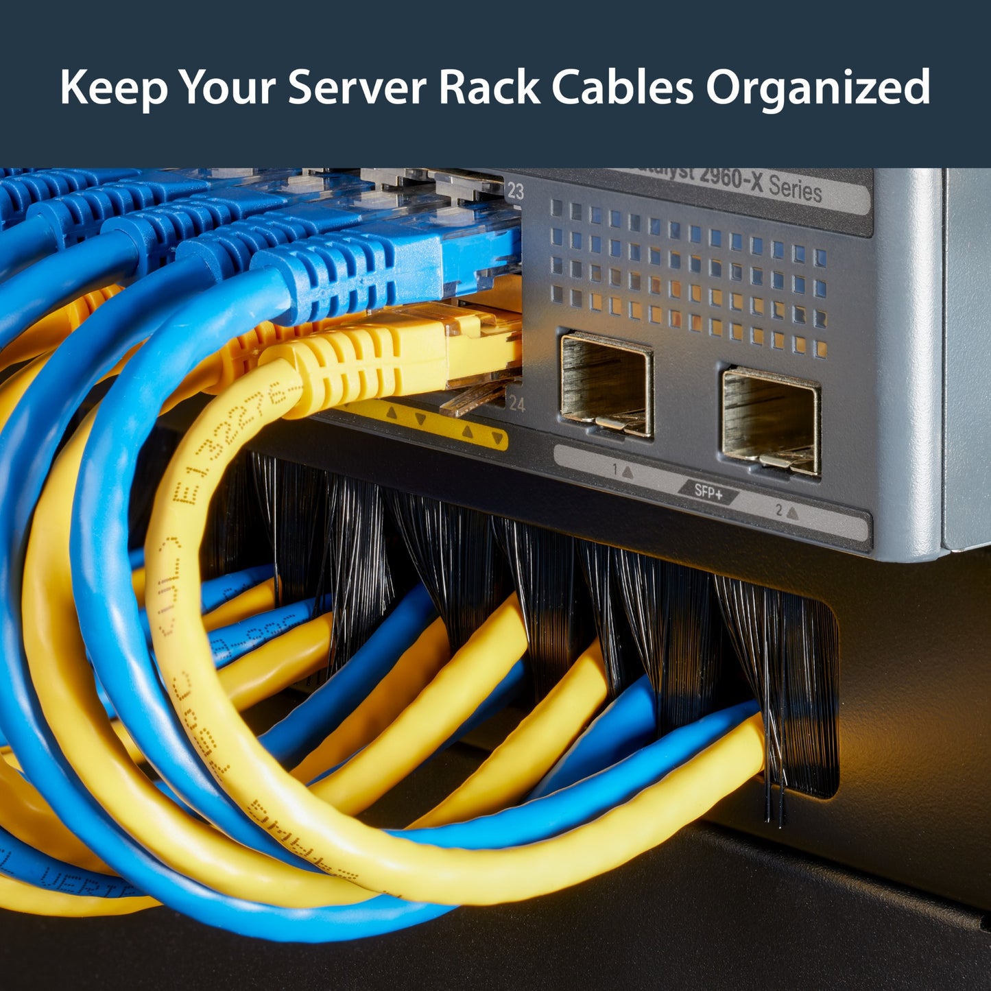 StarTech.com 1U High-density Brush Strip Cable Management Panel, Sturdy Steel Rack