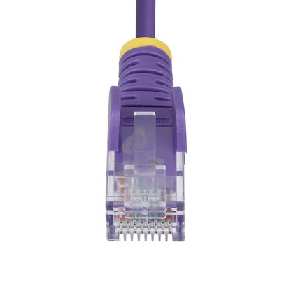 StarTech.com 15m Purple Slim CAT6 Ethernet Cable, Snagless, 100W PoE, UTP, LSZH