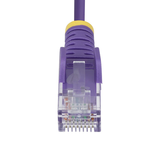 StarTech.com 15m Purple Slim CAT6 Ethernet Cable, Snagless, 100W PoE, UTP, LSZH