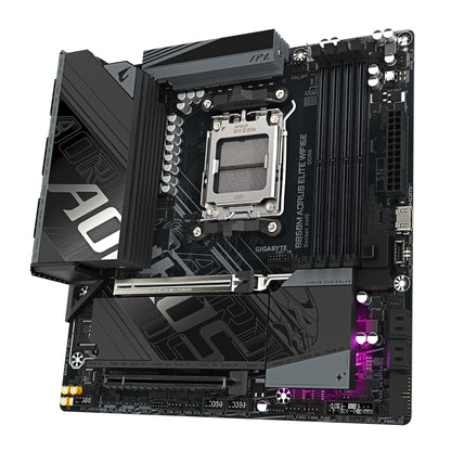 Gigabyte B850M AORUS ELITE WIFI6E Motherboard - AMD Ryzen 9000 Series CPUs, 12+2+2