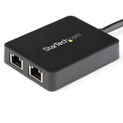 StarTech.com USB 3.0 to Dual Port Gigabit Ethernet Adapter w/ USB Port, 10/100/1000