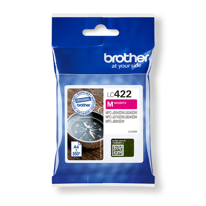 Brother LC-422M Magenta Ink Cartridge (550 pages, Brother MFC-J 5340)