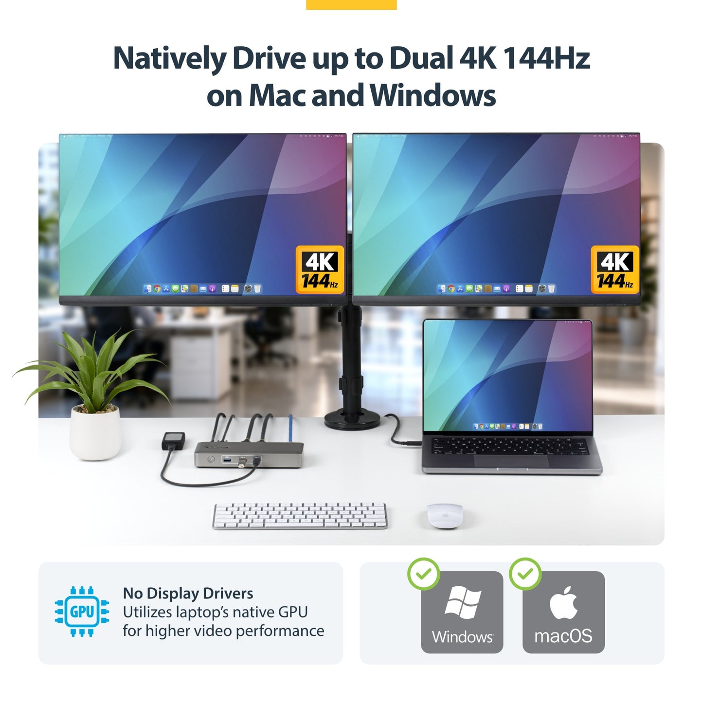 StarTech.com USB4 USB-C Docking Station 100W