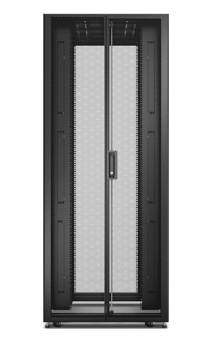 APC Easy Rack, 42U, Black, With Roof, Castors, Feet, 4 Brackets, and Bottom, No Side