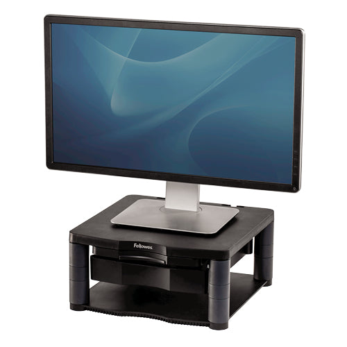 Fellowes Computer Monitor Stand with 3 Height Adjustments - Premium Monitor Riser Mount (9169501)