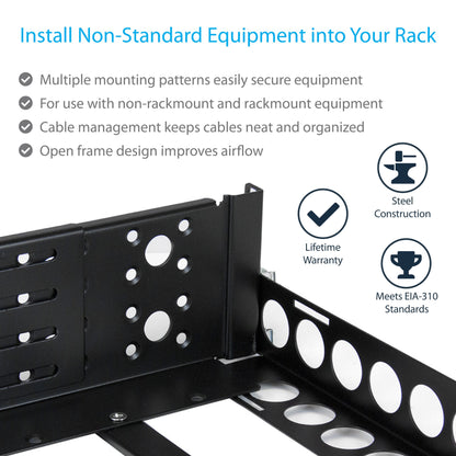 StarTech.com 3U Universal Server Rack Rails - Fixed Mounting Rails - 19" Adjustable