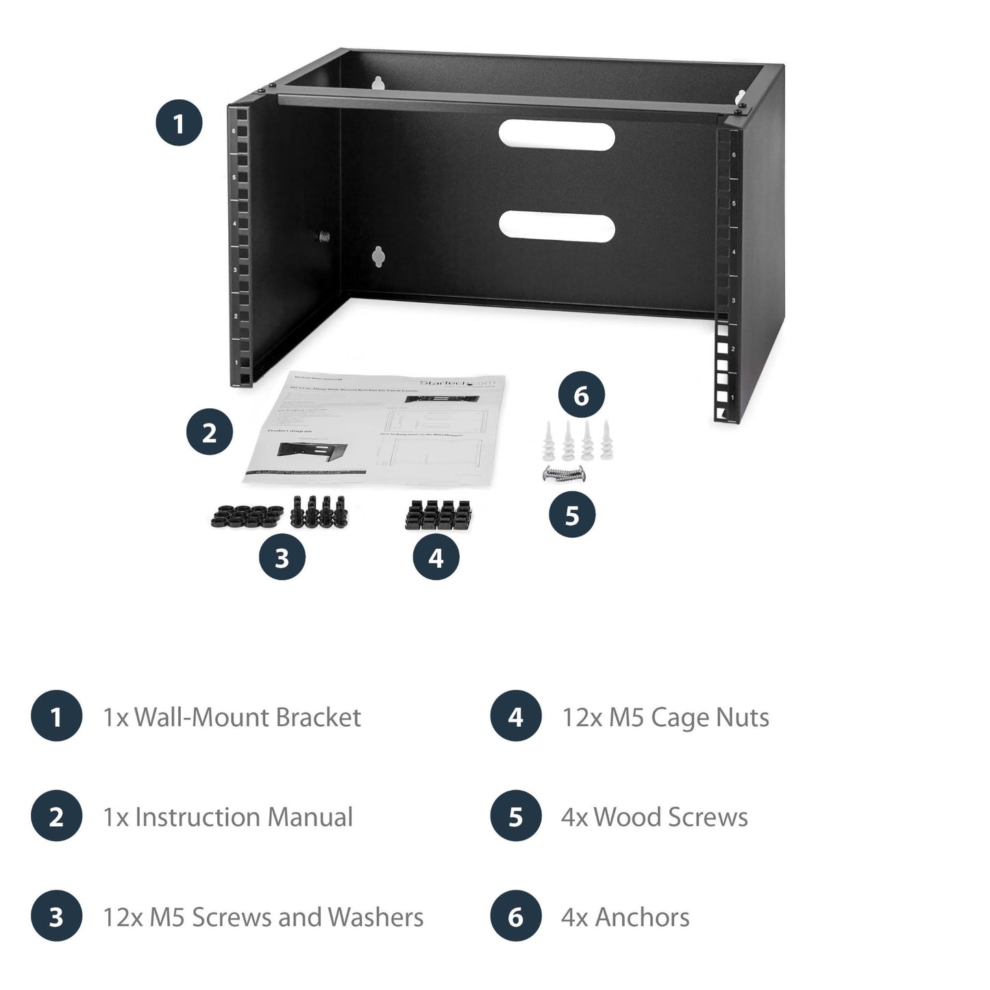 StarTech.com 6U Wall Mount Network Rack - 14 Inch Deep (Low Profile) - 19" Patch