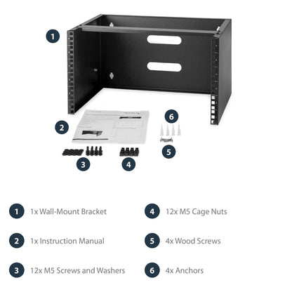 StarTech.com 6U Wall Mount Network Rack - 14 Inch Deep (Low Profile) - 19" Patch