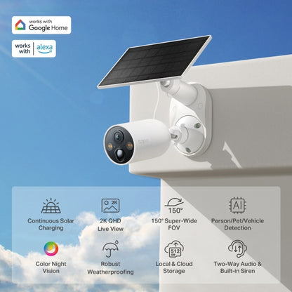 TP-LINK Tapo Solar-Powered Security Camera Kit 1 × C425, 1 × A201