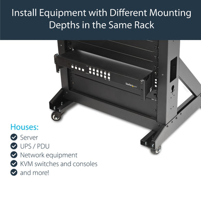 StarTech.com Server Rack Depth Extender - 2U - 4in / 10 cm - TAA Compliant