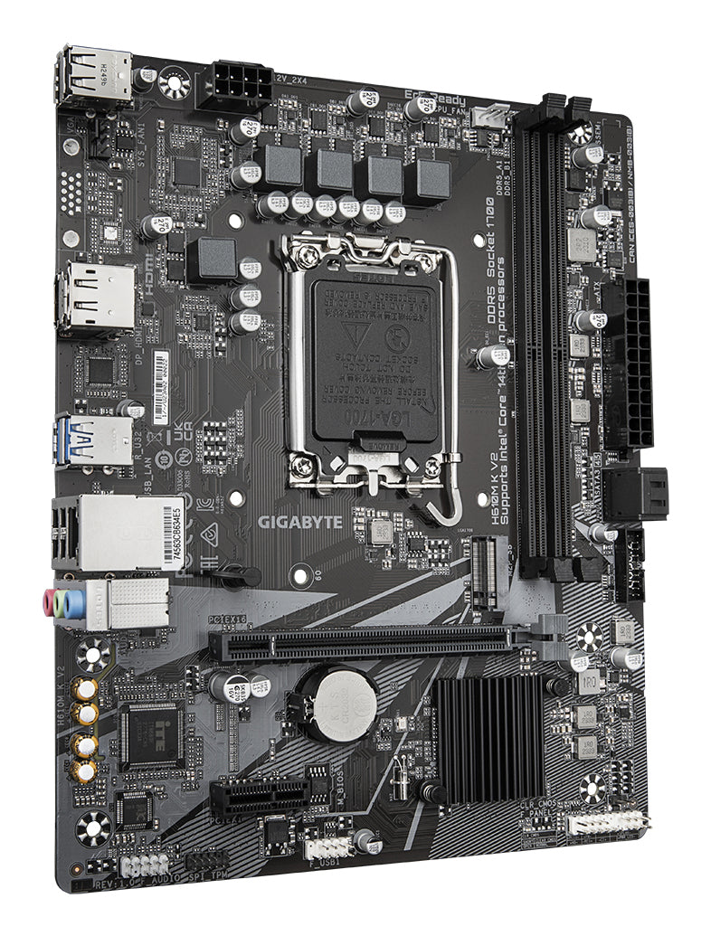 Gigabyte H610M K V2 Motherboard - Intel Core 14th CPUs, up to 5600MHz DDR5, 1xPCIe