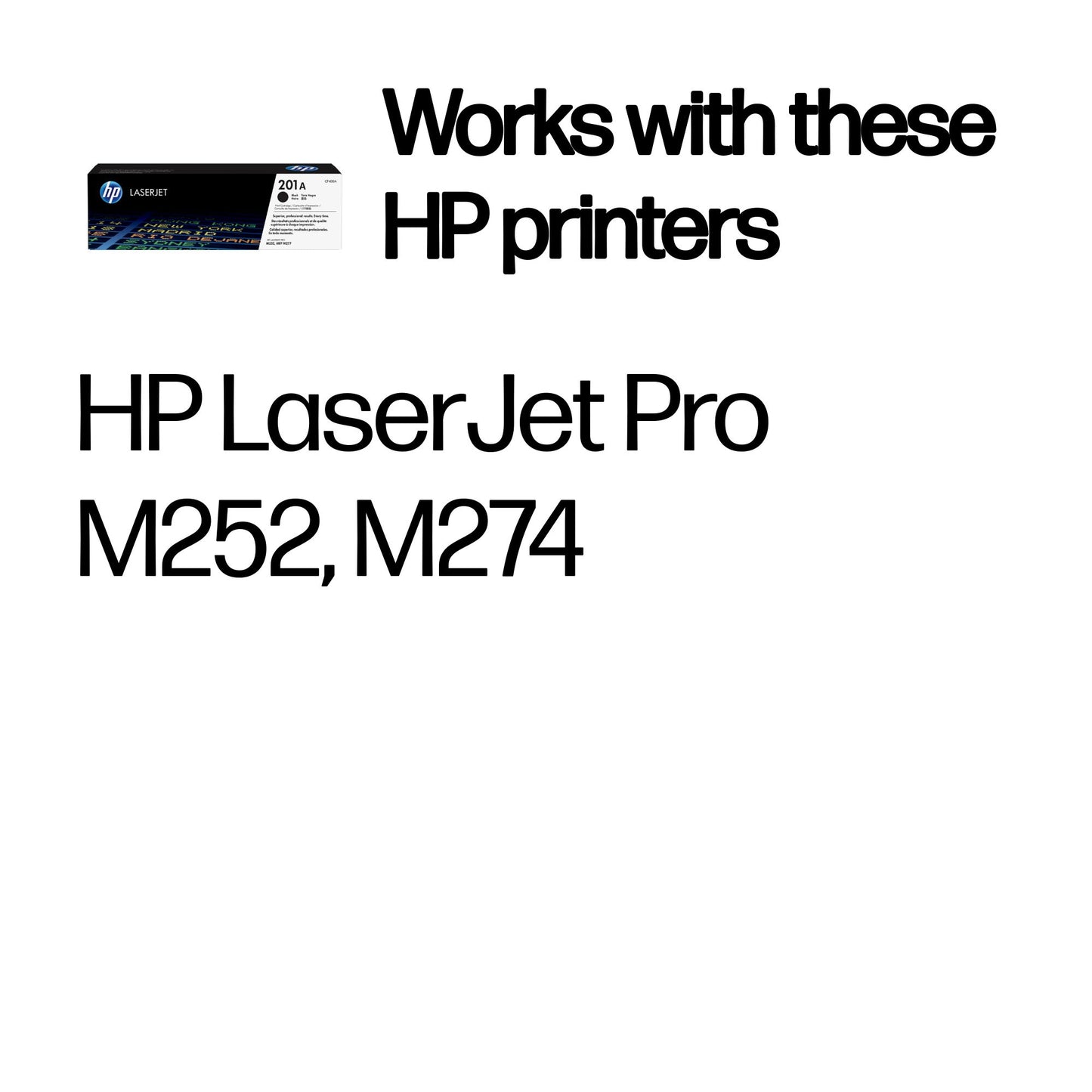 HP CF400A/201A Black Toner Cartridge (1.42K pages, HP Pro M 252)