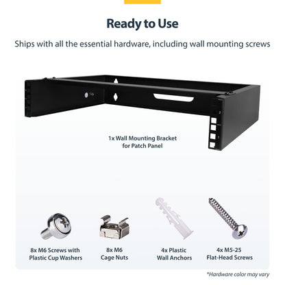 StarTech.com 2U Wall Mount Network Rack - 14In. Deep (Low Profile) - 19" Patch Panel