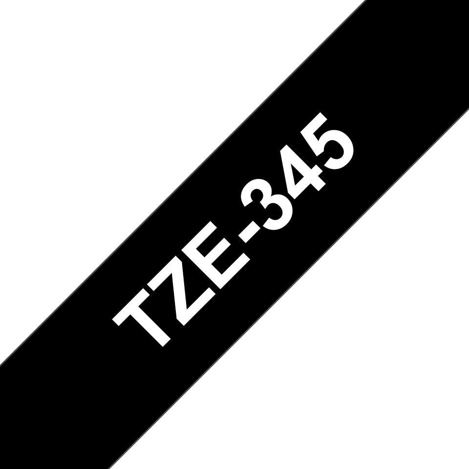 Brother TZE-345 DirectLabel white on black Laminat 18mm x 8m for Brother P-Touch TZ Labels