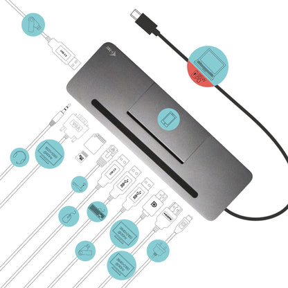i-tec Metal Ergonomic 3x USB-C Docking Station 85W