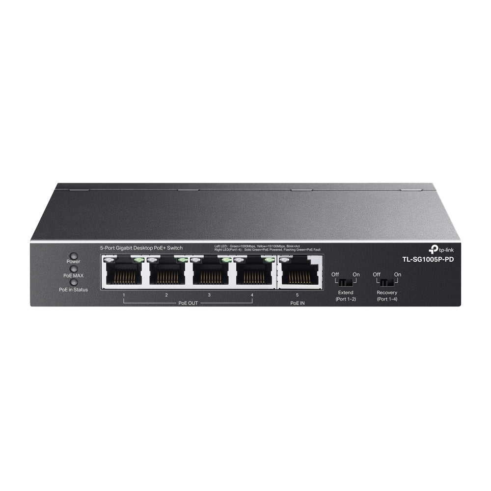 TP-LINK TL-SG1005P-PD network switch Gigabit Ethernet (10/100/1000) Power over Ethernet (PoE) Black