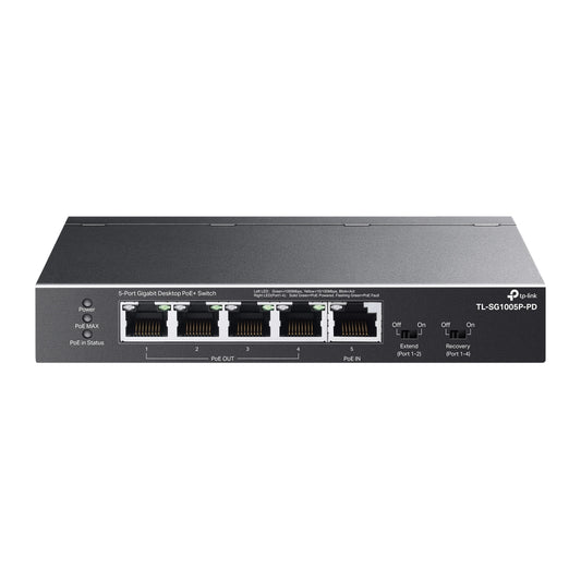 TP-LINK TL-SG1005P-PD network switch Gigabit Ethernet (10/100/1000) Power over Ethernet (PoE) Black
