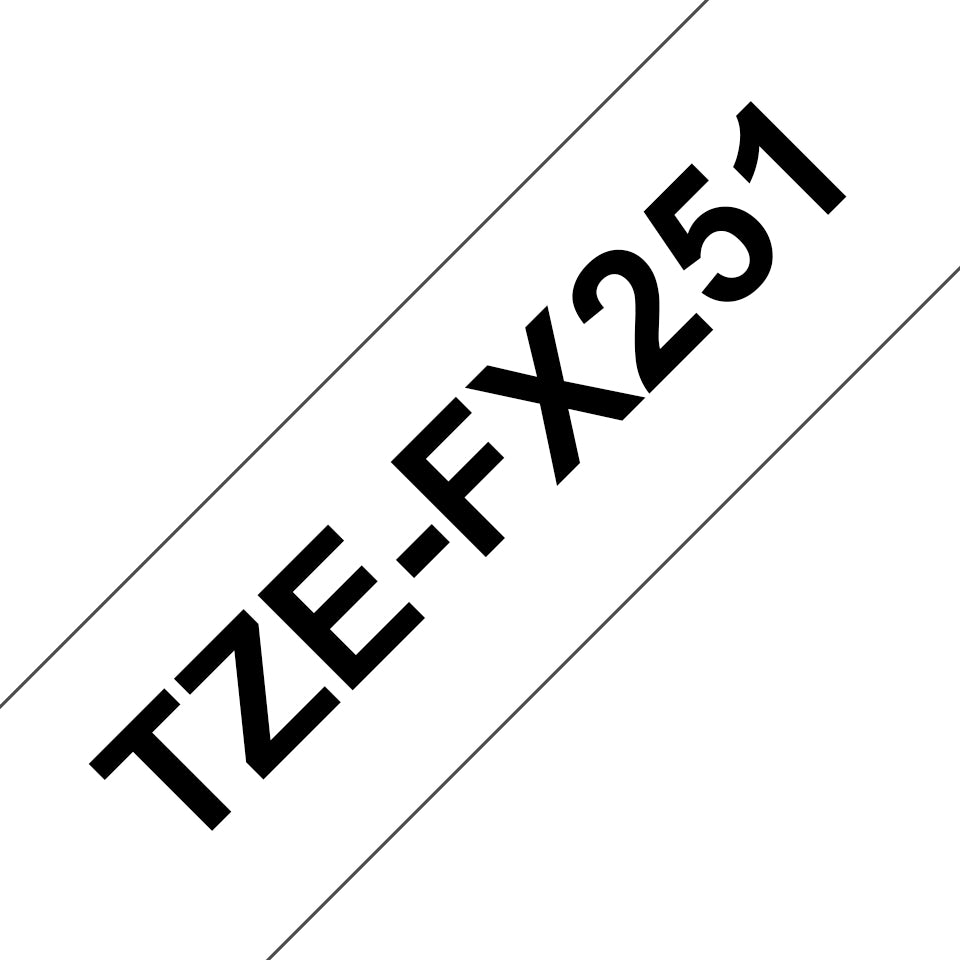 Brother TZE-FX251 DirectLabel black on white Laminat 24mm x 8m for Brother P-Touch Labels