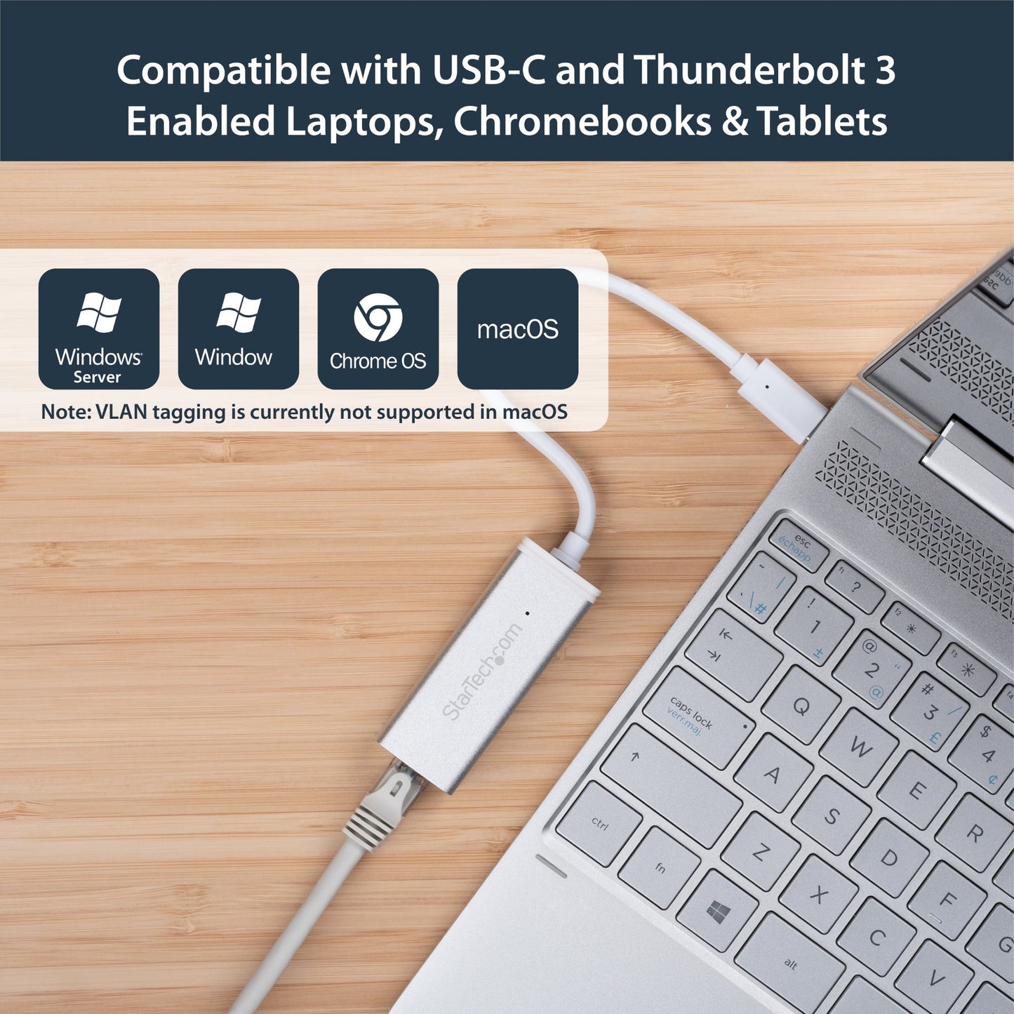StarTech.com USB-C to Gigabit Ethernet Adapter, Aluminum, Thunderbolt 3 / 4
