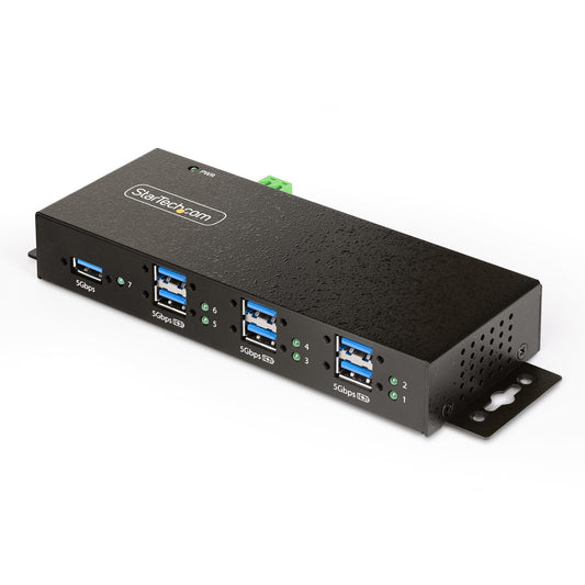 StarTech.com 7-Port Managed USB Hub with 7x USB-A, Heavy Duty with Metal Industrial