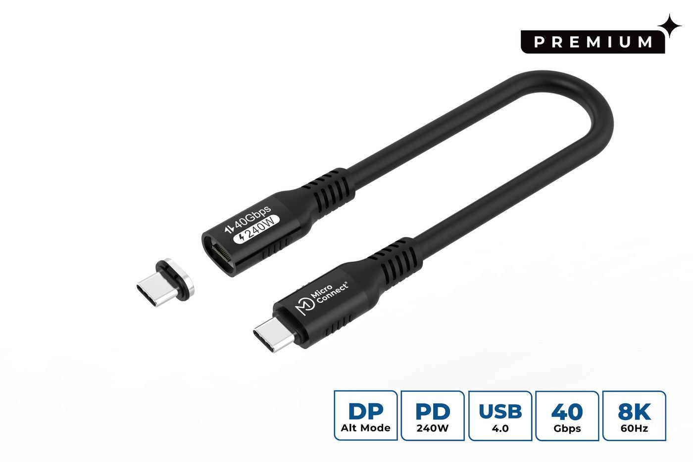 Microconnect MC-LS-USB4CC0.15 USB cable USB4 Gen 3x2 0.15 m USB C 240 W Black