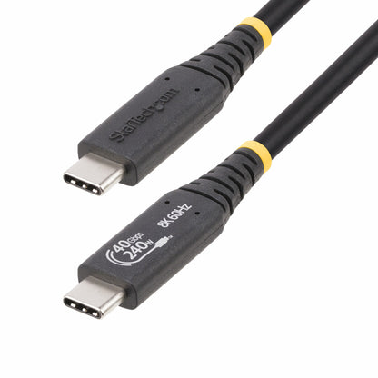 StarTech.com 1.6ft (50cm) USB4 Cable 40Gbps, 240W (5A) Power Delivery, 8K 120Hz / 4K